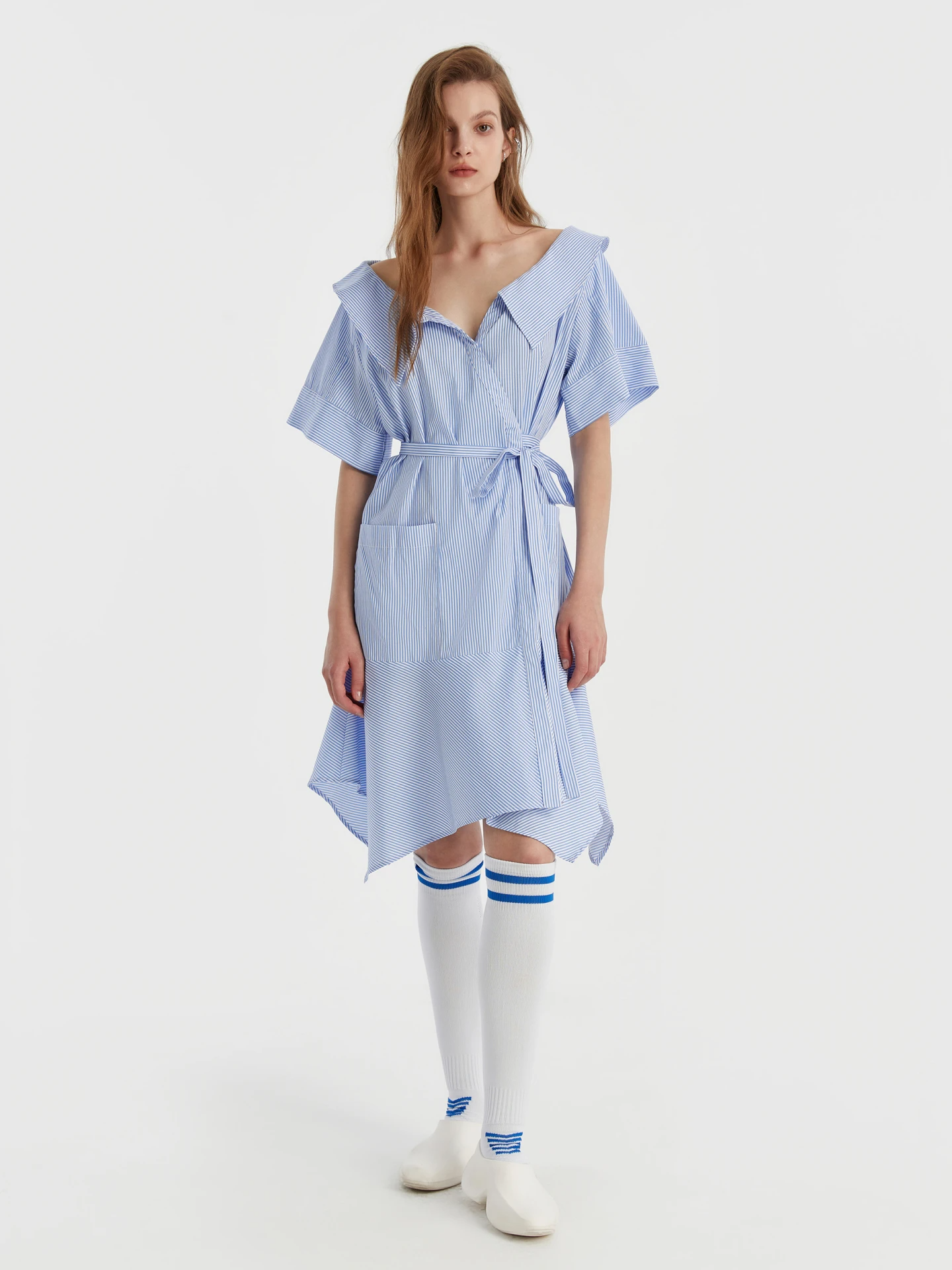 Belted Wrap Shirt Dress