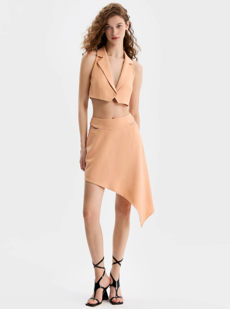 Cut Out Asymmetric Skirt